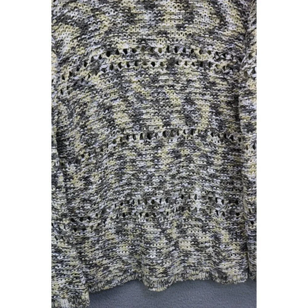 Chicos Long Sleeve Open Knit Tunic Sweater-Size 2-Oversized-Beachy-NWT